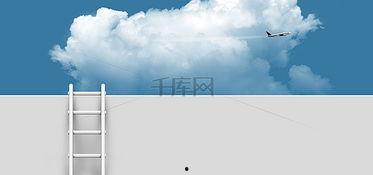 飞机云 创作 背景